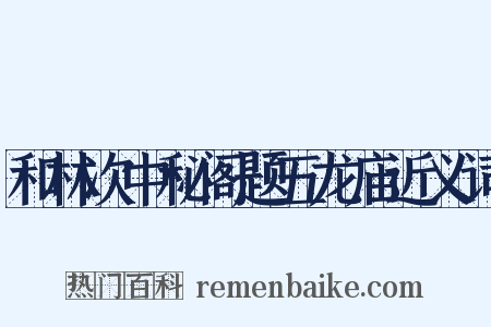 和林次中秘阁题五龙庙近义词是什么意思的图片